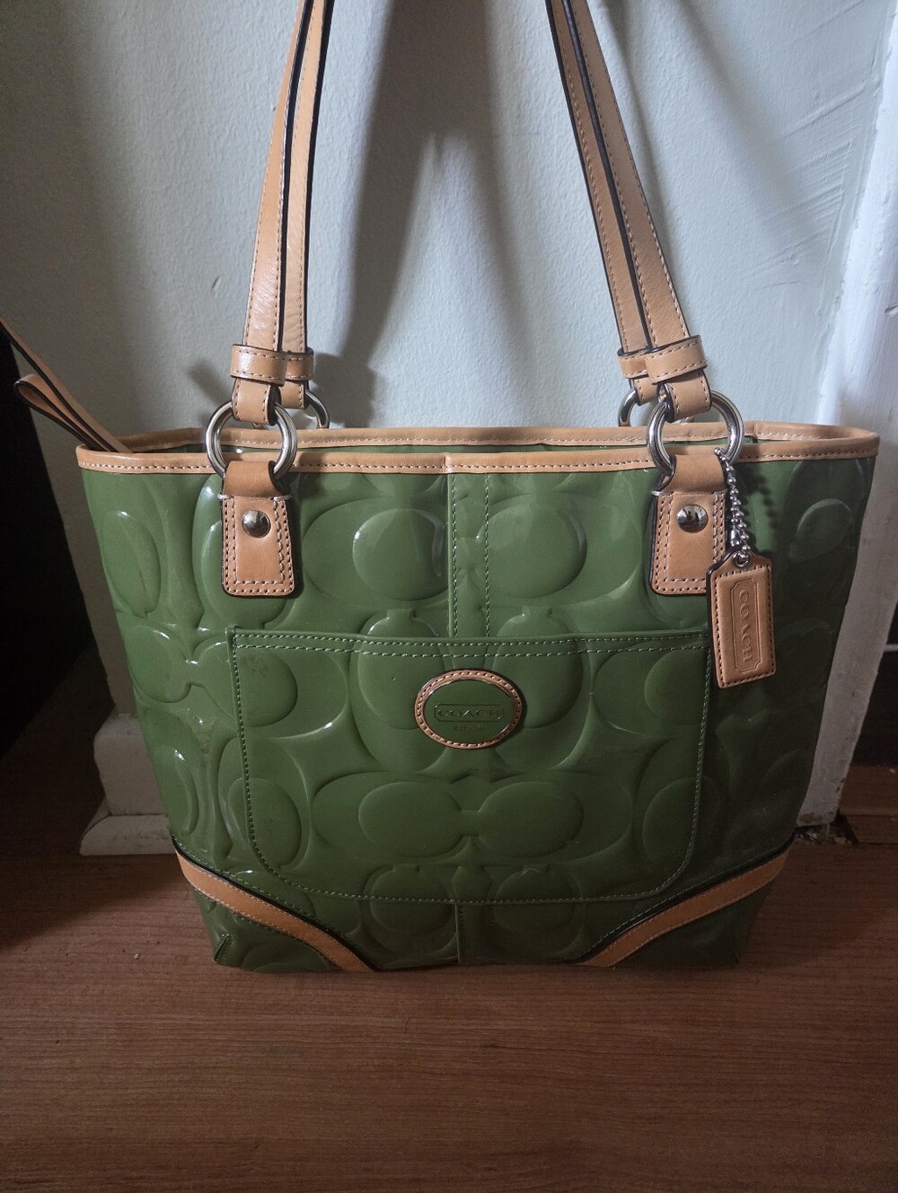 Stunning Green Coach Peyton Shoulder Bag
